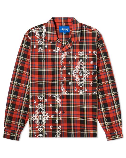 AWAKE NY Red Paisley Flannel Vacation Shirt for men