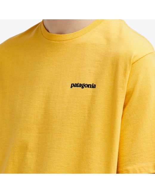 Patagonia Yellow P-6 Logo Responsibili-Tee Milled for men
