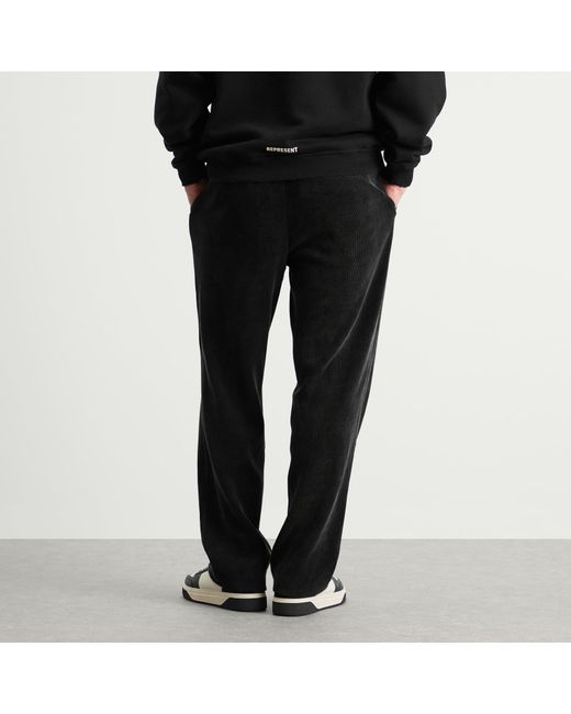 Represent Black Ribbed Hybrid Pant for men
