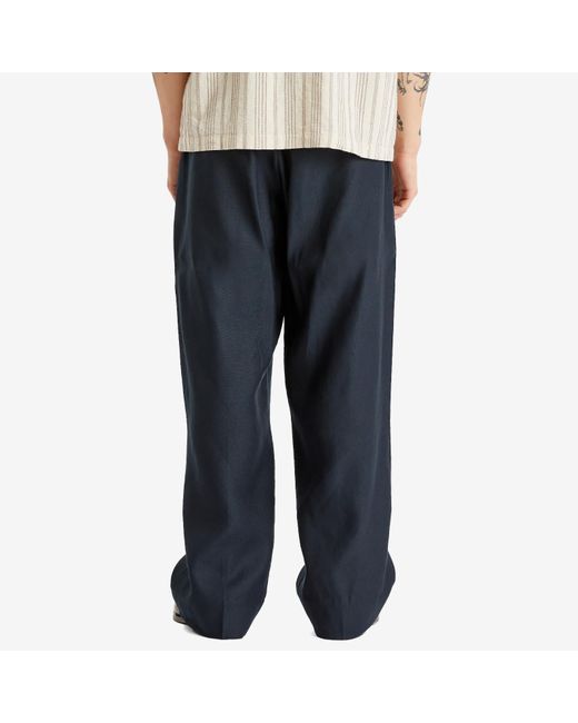 NN07 Blue Kay Linen Blend Trousers for men