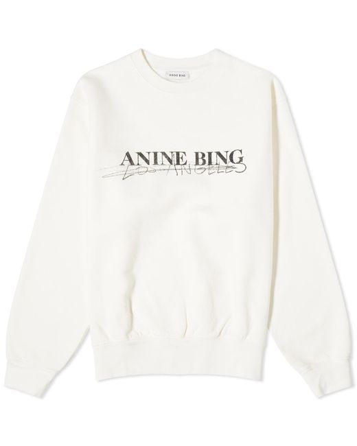 Anine Bing White Ramona Doodle Sweatshirt