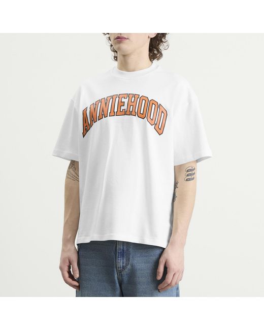 Annie Hood White College Arch T-Shirt for men