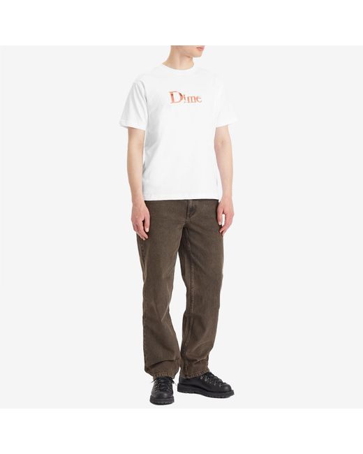 Dime White Classic Shiny T-Shirt for men