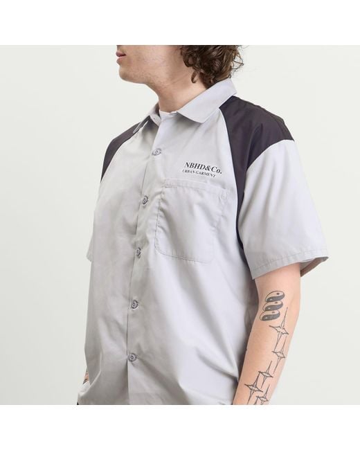 Neighborhood Gray Classic 2-Tone Short Sleeve Work Shirt 2 for men