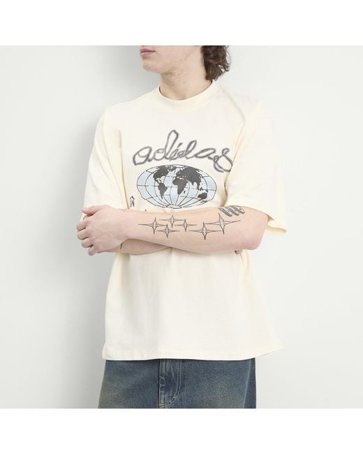 Adidas White Illust Gfx T-Shirt for men