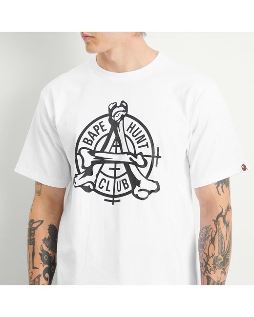A Bathing Ape White Hunt Club T-Shirt for men