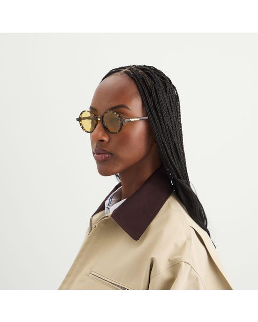 Bottega Veneta Metallic Bottega Veneta Bv1430S Slim Ribbon Sunglasses