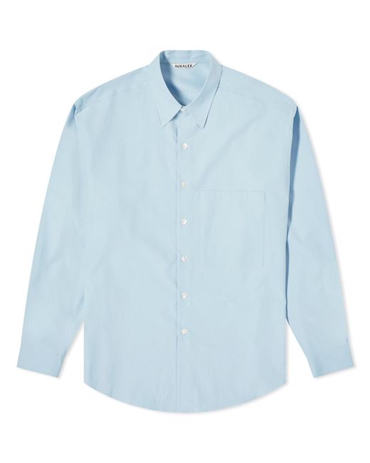 Auralee Blue Washed Finx Shirt Sax for men