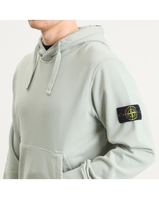 Stone Island Gray Garment Dyed Hoodie for men