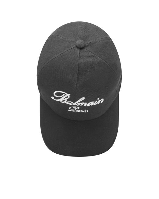 Balmain Black Signature Logo Cotton Cap for men