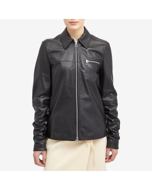 Sportmax Black Gel Leather Jacket