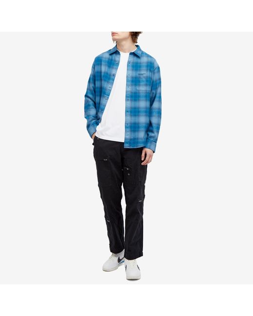 Thisisneverthat Blue Flannel Check Shirt for men