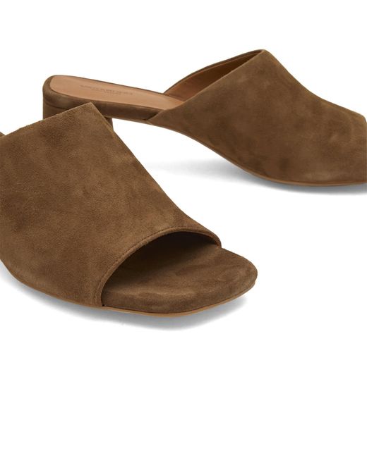 Vagabond Brown Piper Suede Mule Heel