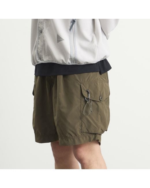 And Wander Green Oversized Cargo Shorts