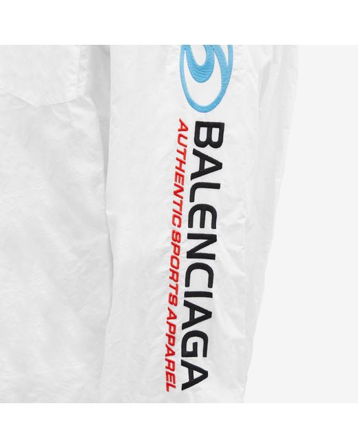 Balenciaga White Logo Button Down Shirt for men
