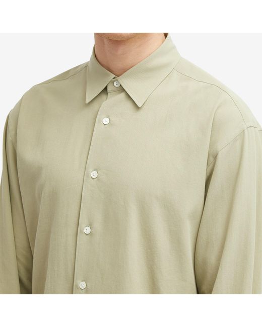 Auralee Green Hard Twist Cotton Silk Shirt for men