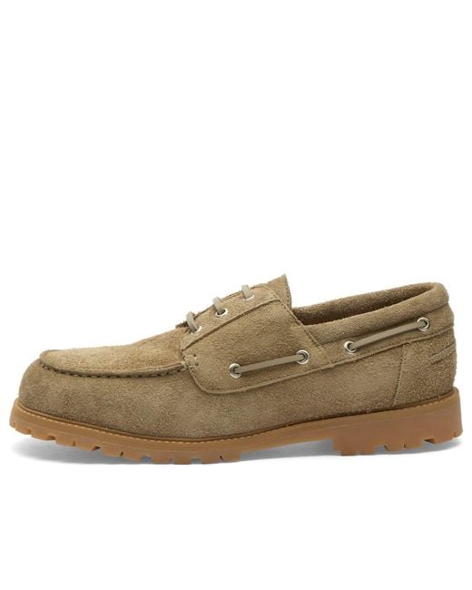 Studio Nicholson Natural Guston Lace Up Boat Shoe for men