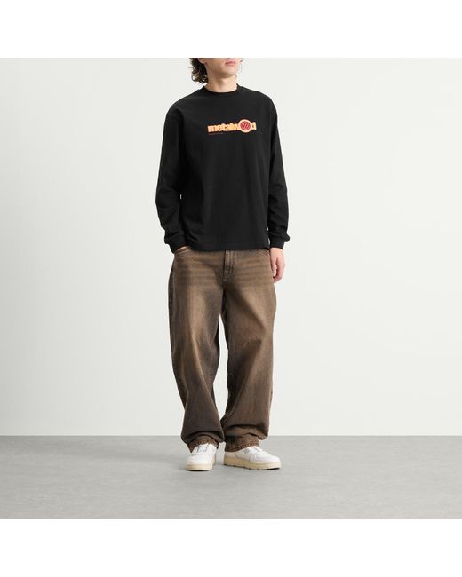 METALWOOD STUDIO Black Word Long Sleeve T-Shirt for men