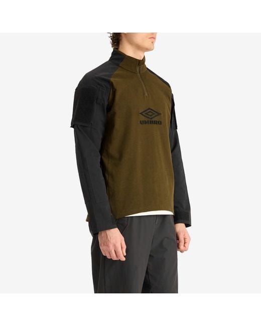 Umbro by Slam Jam Green Tactical Half Zip Sweat for men