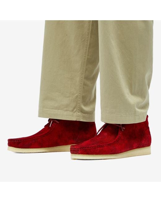 Clarks Red Wallabee Boot Corduroy for men
