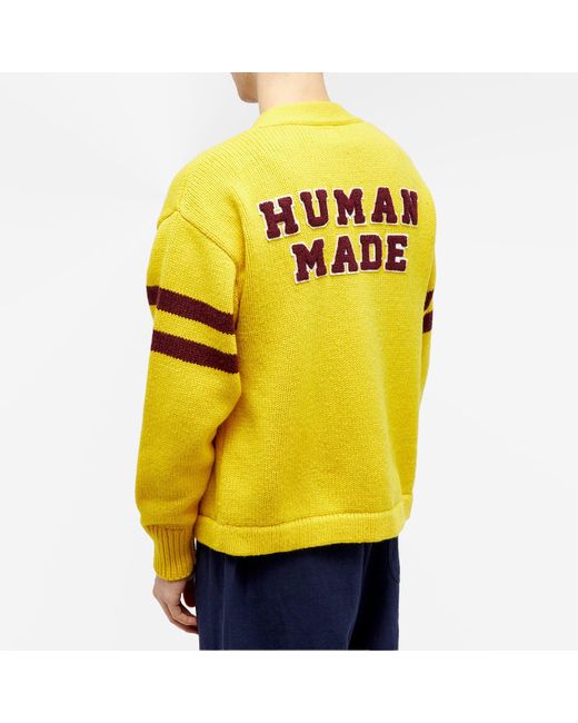 Human Made Yellow Low Gauge Knit Cardigan for men