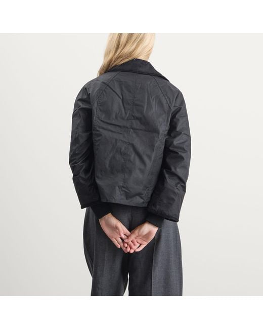 Barbour Black Cropped Beadnell Wax Jacket