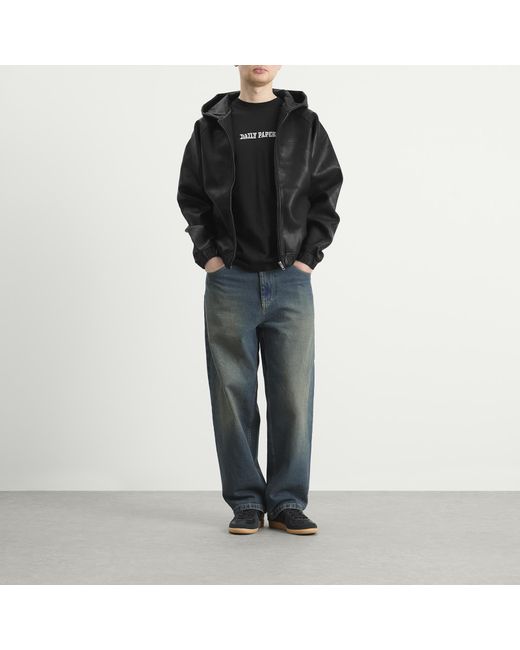 Daily Paper Black Pu Scuba Jacket for men