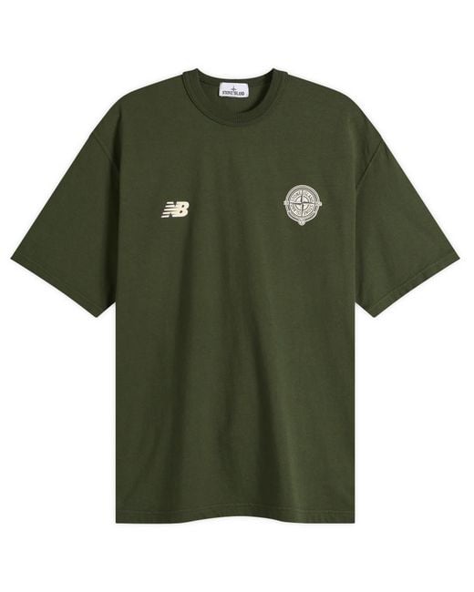 Stone Island Green X New Balance T-Shirt for men