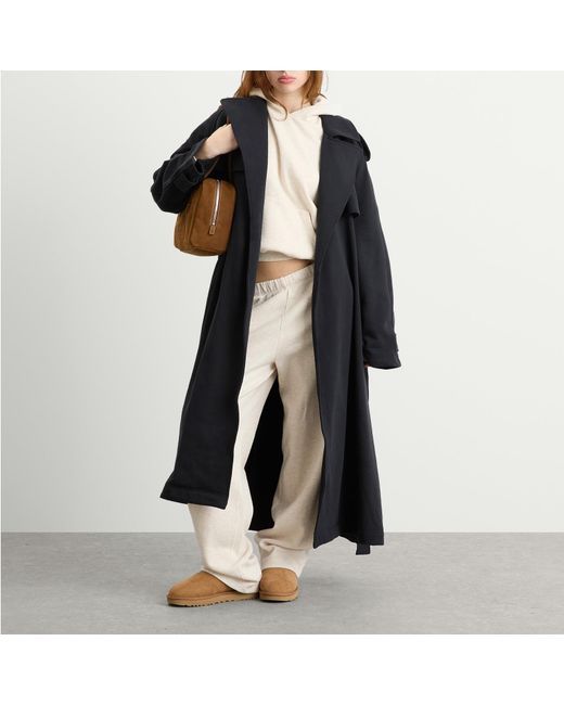 Skims Black Boyfriend Fleece Trench Coat