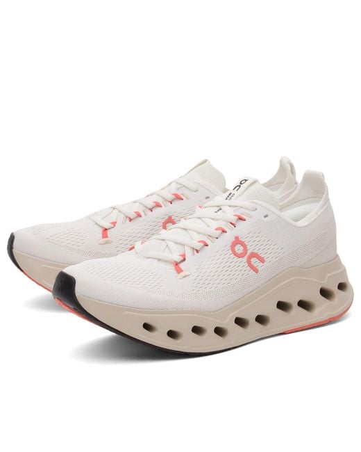 On Shoes Pink Cloudsurfer Max Sneakers Ivory Salm for men