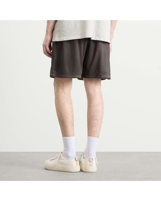 Represent Gray Washed Mesh Shorts for men