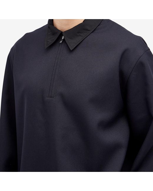 Studio Nicholson Half Placket Zip Shirt in Blue for Men | Lyst UK