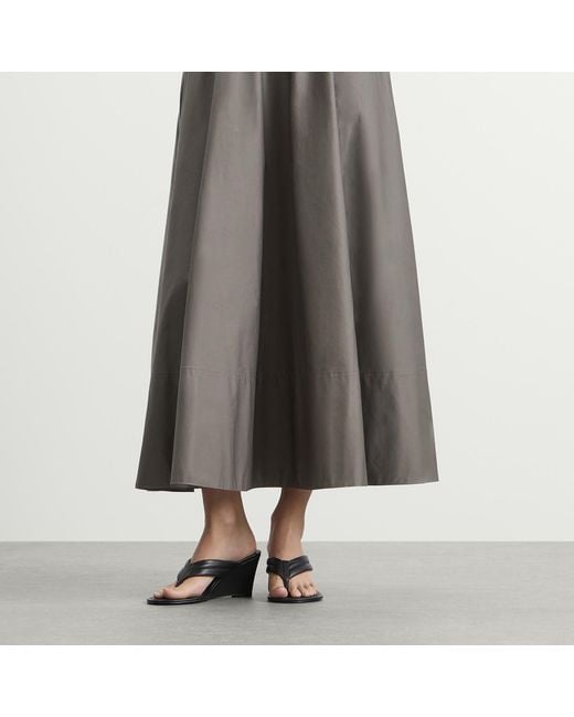 St. Agni Black Stitch Detail Thong Wedge