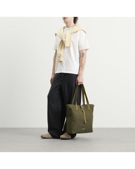A.P.C. Green Cabas Archive Tote Bag for men