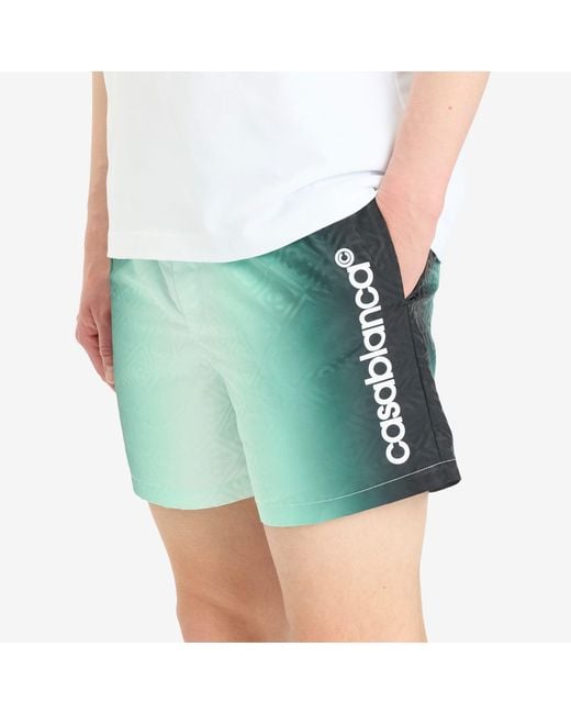 Casablanca Green Jacquard Printed Swim Shorts for men