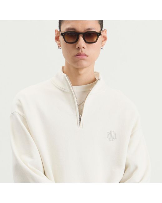 END. White Slice Half Zip Sweat
