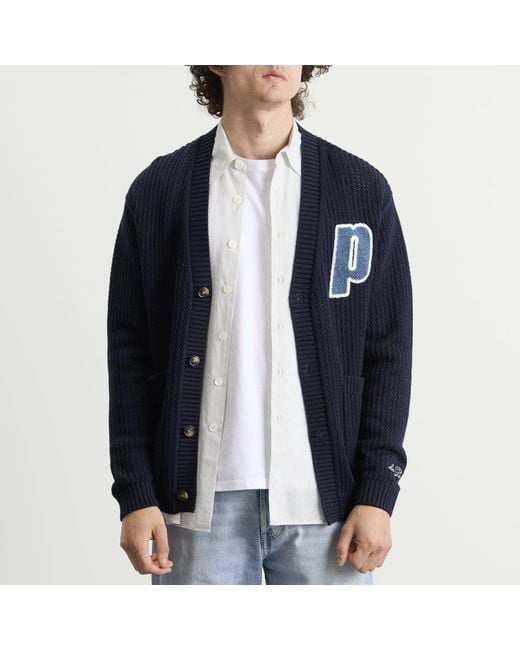 Les Deux Blue Prince Lace Knitted Cardigan for men