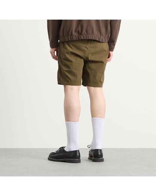 Forét Green Hush Seersucker Shorts for men