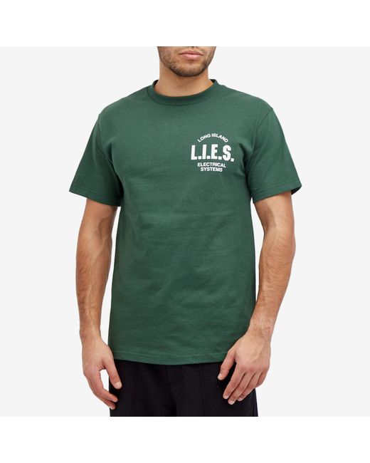 L.I.E.S. Records Green Classic Logo T-Shirt for men