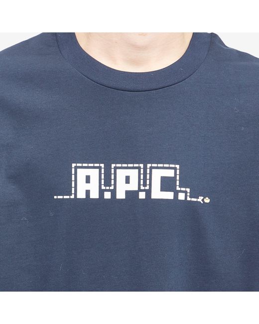 A.P.C. Blue Lunar New Year Snake T-Shirt for men