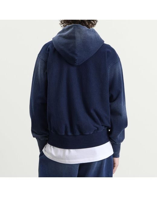 Les Tien Blue Heavyweight Hoodie for men