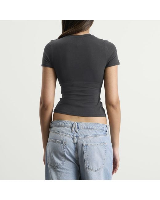 Skims Black Cotton Jersey T-Shirt