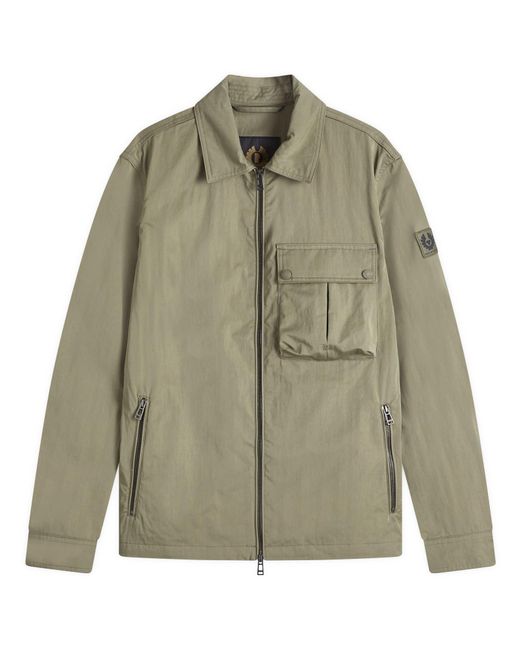 Belstaff Green Gabardine Drome Overshirt for men