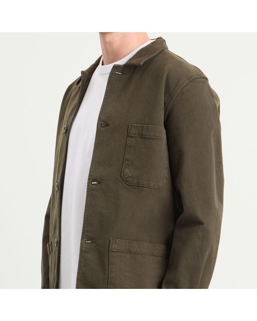 Portuguese Flannel Green Labura Chore Jacket for men