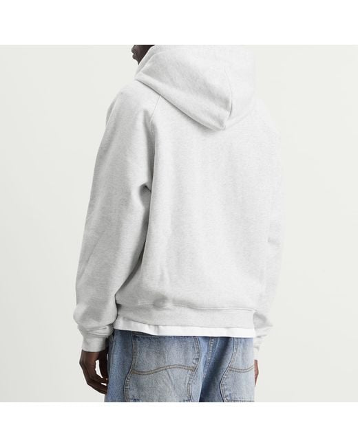 Dime Gray Classic Small Logo Zip Hoodie for men
