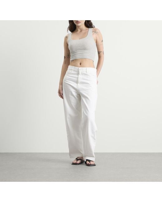 Skims White Cotton Rib Tank