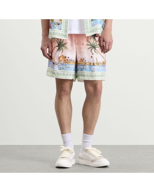 Casablanca Pink Ethereal Silk Shorts for men