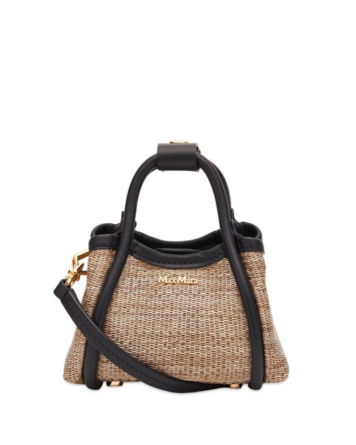 Max Mara Black Mini Marine Straw Bag