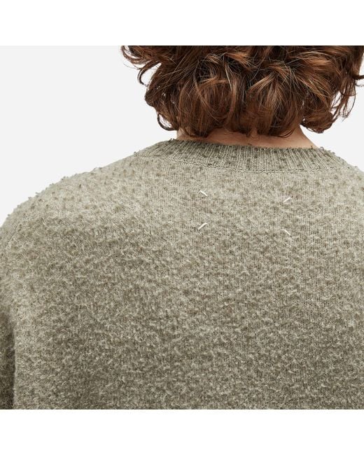 Maison Margiela Green Wool Cotton Crewneck Knit for men