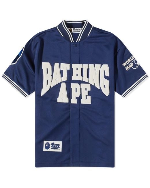 A Bathing Ape Blue Baseball Jersey for men